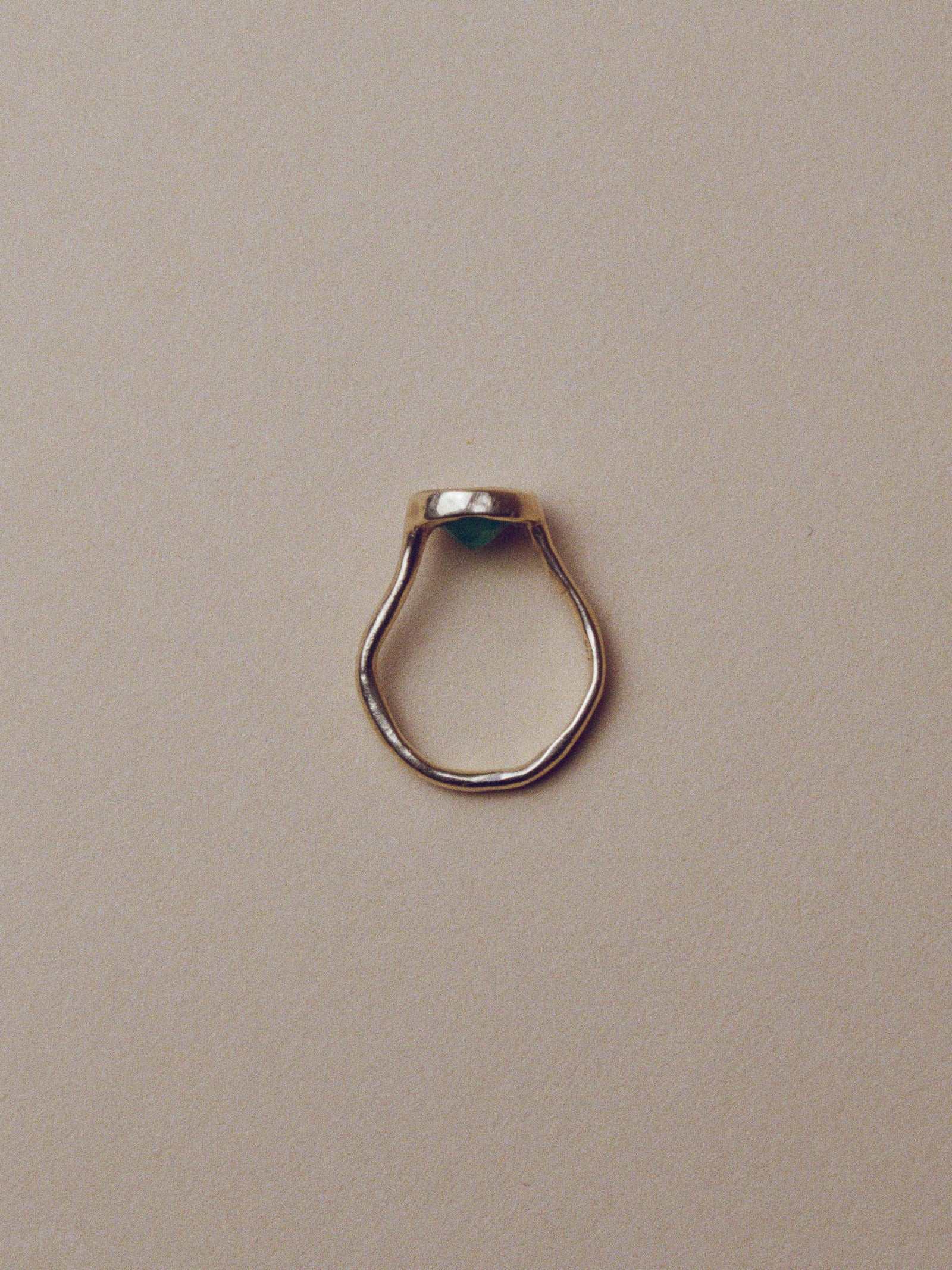 One of a Kind Round Emerald Ring