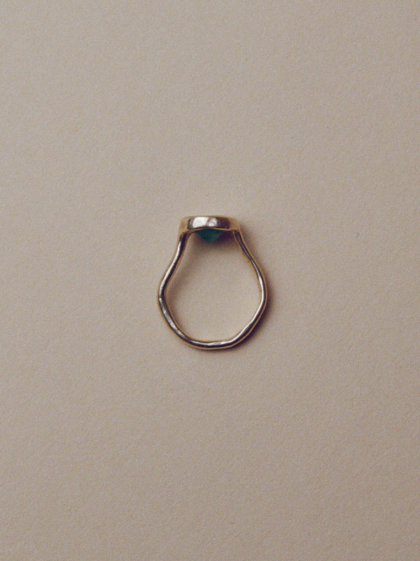 One of a Kind Round Emerald Ring