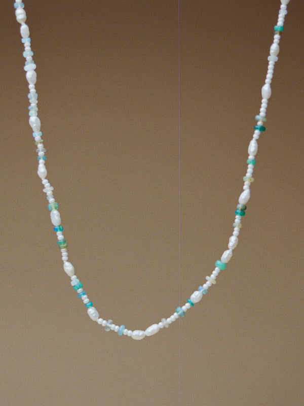 Small Pearl and Opal Necklace