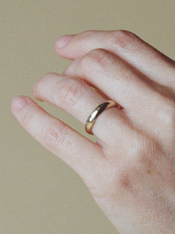 3.8mm half round wedding band