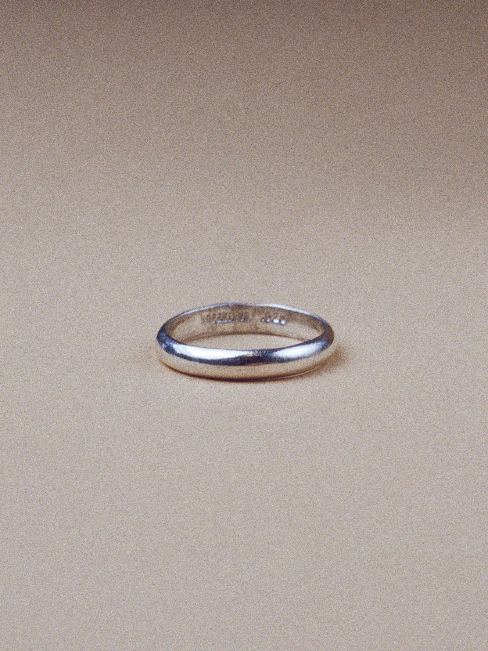 3.8mm half round wedding band
