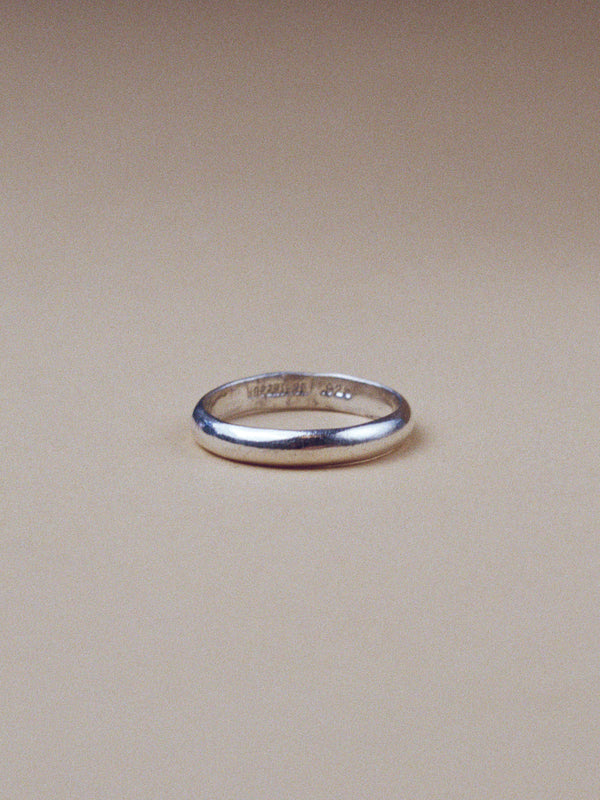3.8mm half round wedding band