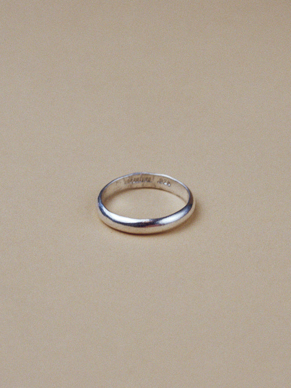 3.8mm half round wedding band
